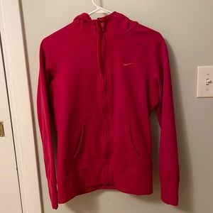 Nike therma-fit medium dark pink zip up hoodie